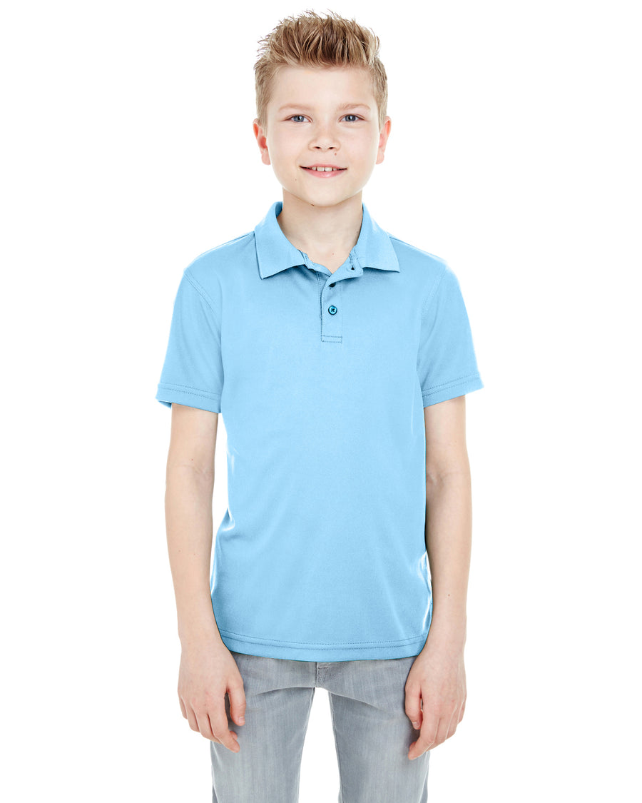 Youth Cool & Dry Mesh Piqué Polo - Columbia Blue