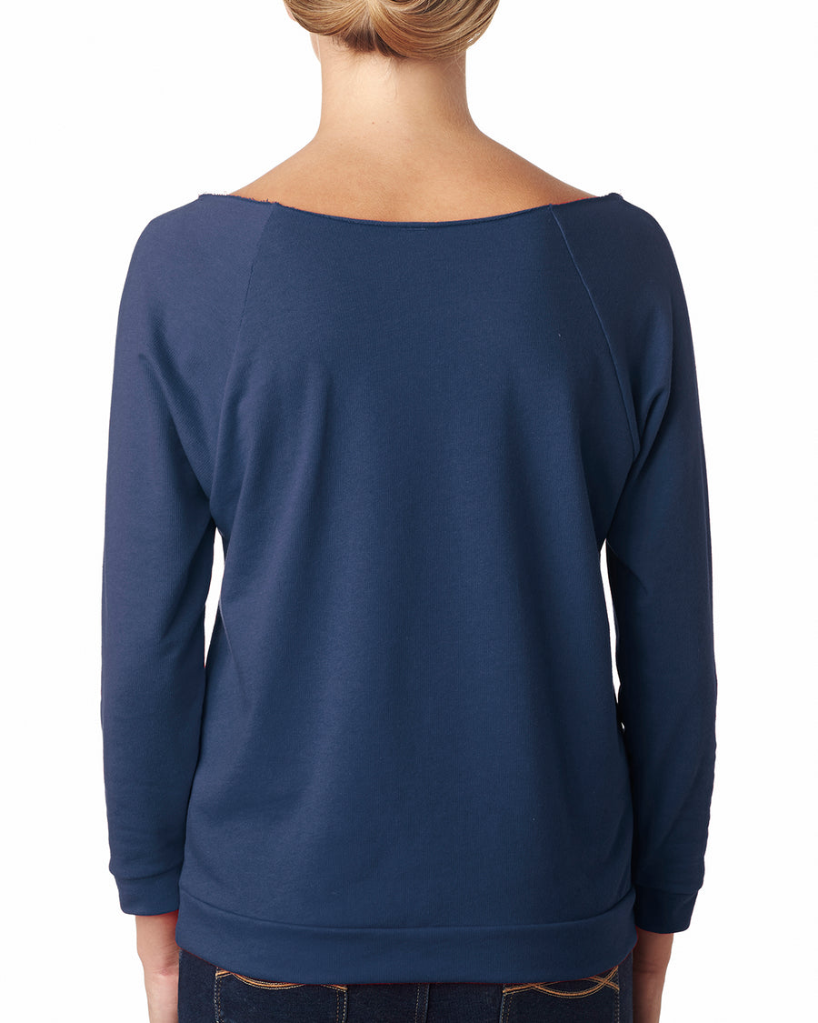 Women's French Terry 3/4-Sleeve Raglan - Indigo