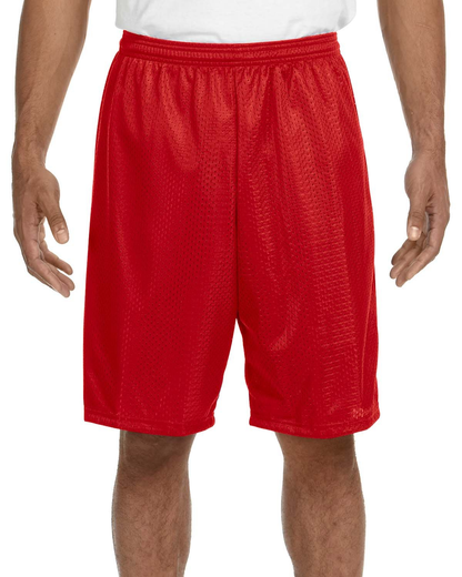 Unisex Nine Inch Inseam Mesh Short - Scarlet