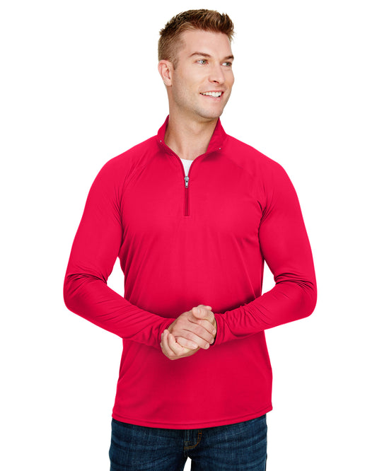 Unisex Daily Polyester 1/4 Zip - Scarlet