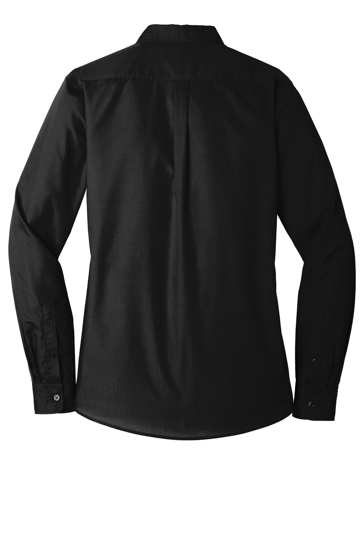 Women's Long Sleeve Carefree Poplin Shirt - Deep Black