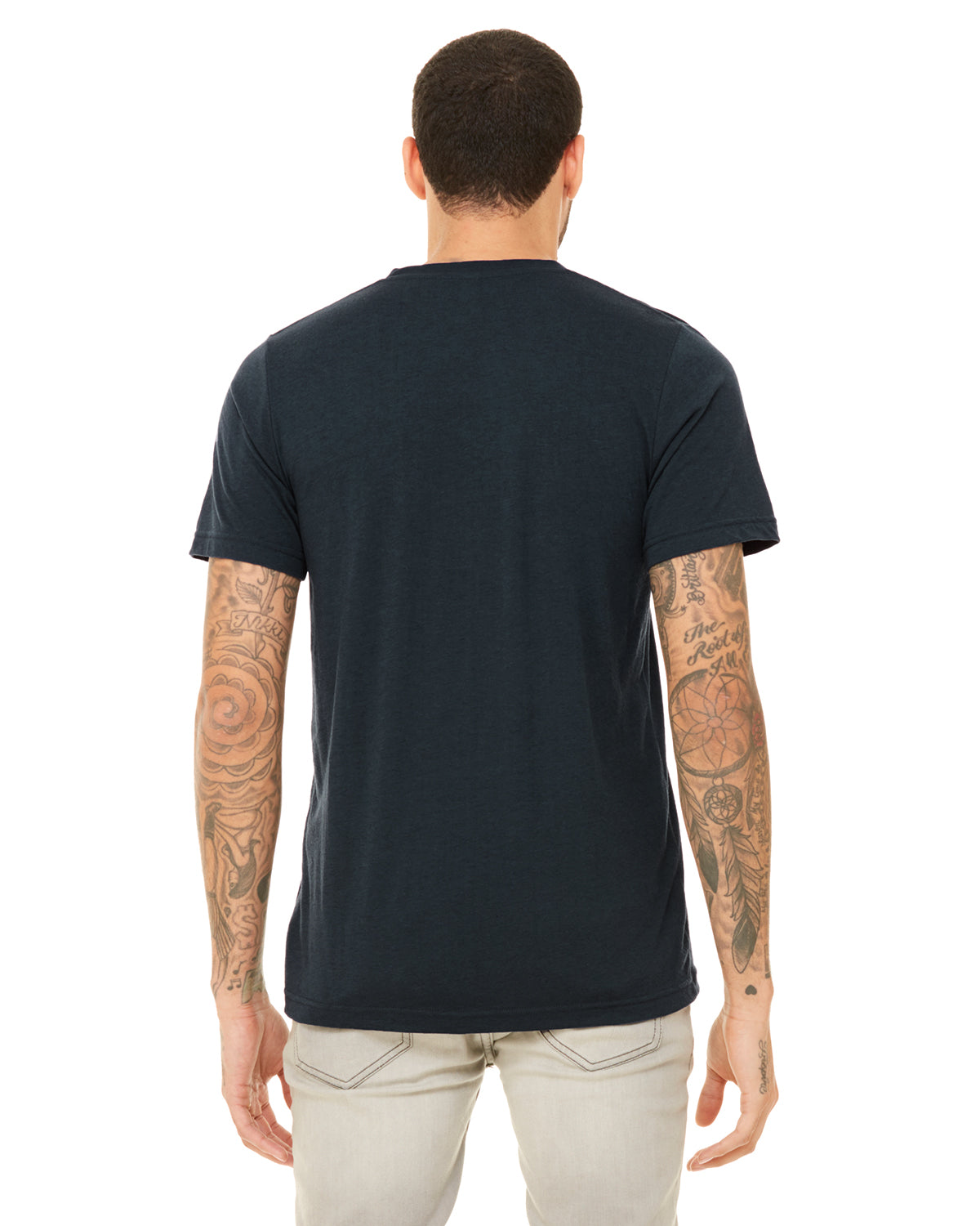 Unisex Triblend V-Neck T-Shirt - Solid Navy Triblend