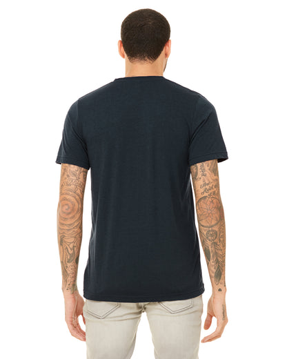 Unisex Triblend V-Neck T-Shirt - Solid Navy Triblend