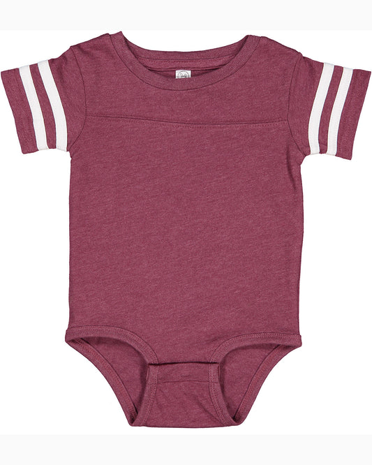 Infant Football Bodysuit - Vintage Burgundy / Blue White