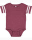 Rabbit Skins 4437 - Infant Football Bodysuit - Vintage Burgundy / Blue White
