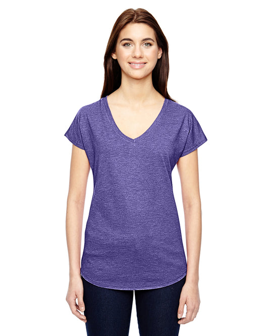 Women's Triblend V-Neck T-Shirt - Heather Purple