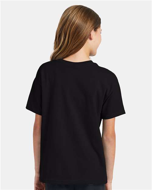 Hanes 5370 Black — on model back
