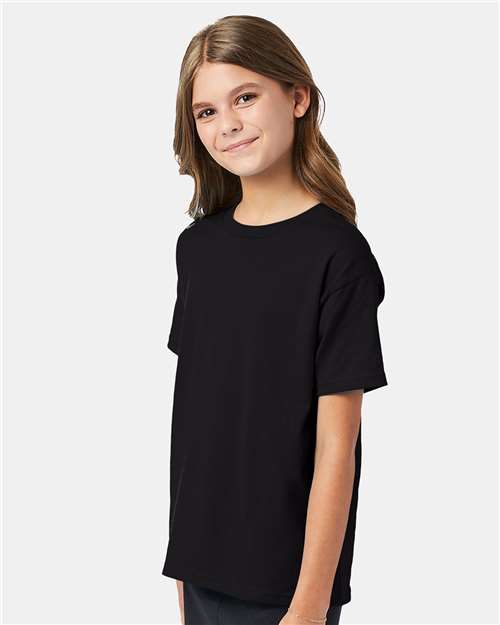 Hanes 5370 Black — on model side