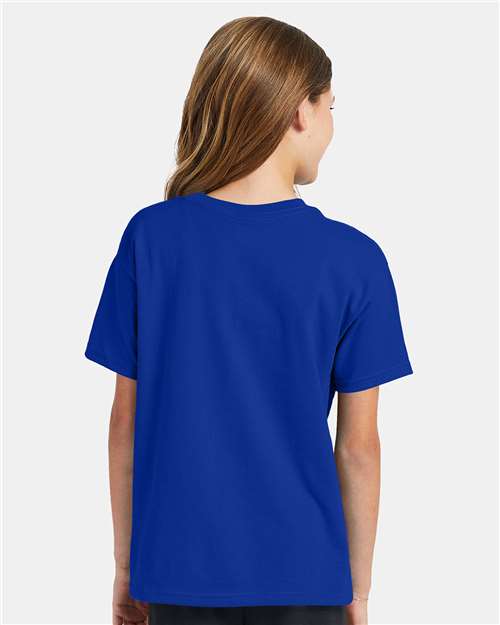 Hanes 5370 Deep Royal — on model back