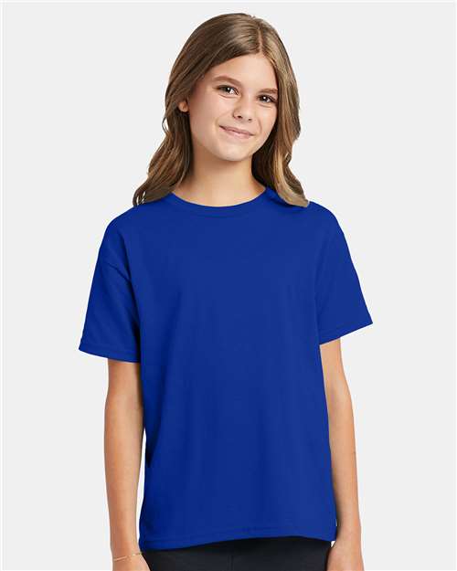 Hanes 5370 Deep Royal — on model front