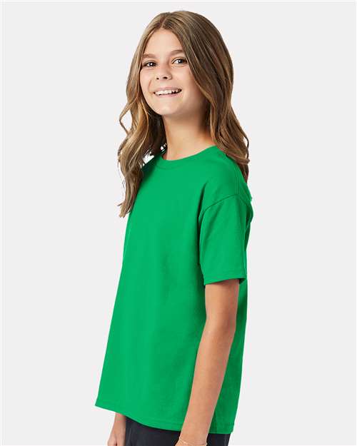 Hanes 5370 Kelly Green — on model side