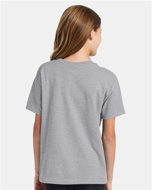 Hanes 5370 Light Steel — on model back