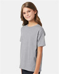 Hanes 5370 Light Steel — on model side