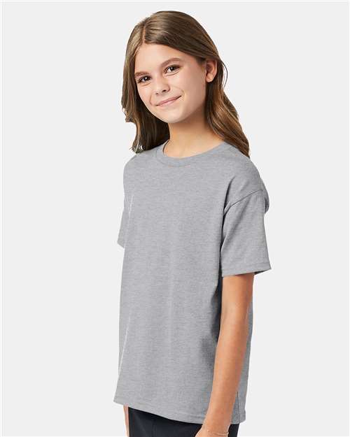 Hanes 5370 Light Steel — on model side