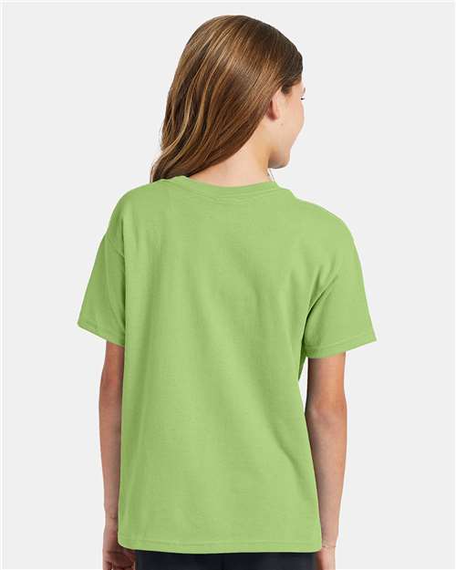 Hanes 5370 Lime — on model back