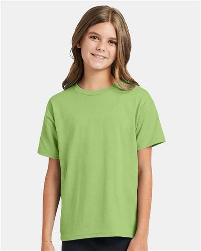 Hanes 5370 Lime — on model front