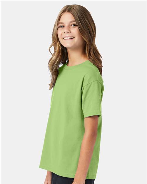 Hanes 5370 Lime — on model side