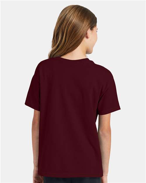 Hanes 5370 Maroon — on model back