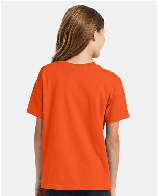 Hanes 5370 Orange — on model back