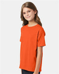 Hanes 5370 Orange — on model side