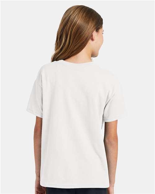 Hanes 5370 White — on model back