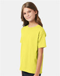Hanes 5370 Yellow — on model side