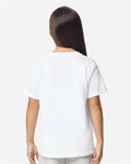 Gildan 8000B White — on model back