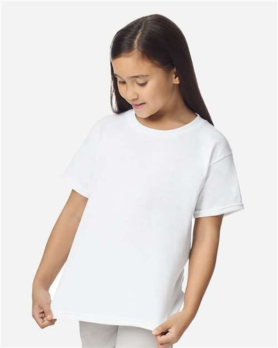 Gildan 8000B White — on model front