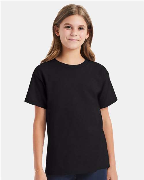 Hanes 5480 Black — on model front