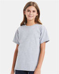 Hanes 5480 Light Steel — on model front