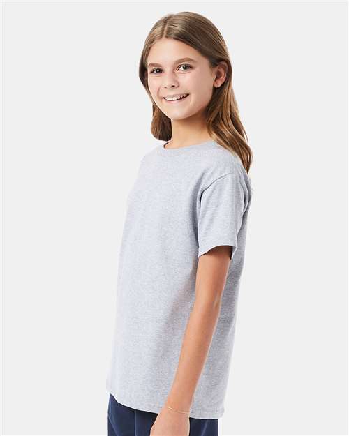 Hanes 5480 Light Steel — on model side