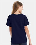 Hanes 5480 Navy — on model back