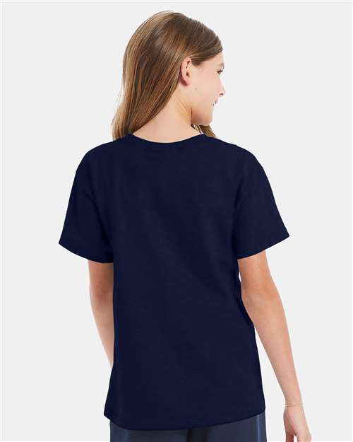 Hanes 5480 Navy — on model back