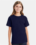Hanes 5480 Navy — on model front