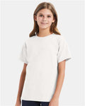 Hanes 5480 White — on model front