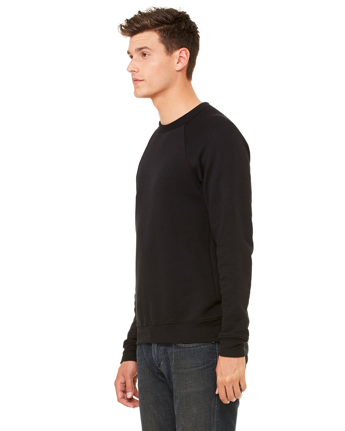 Unisex Sponge Fleece Raglan Sweatshirt - Black