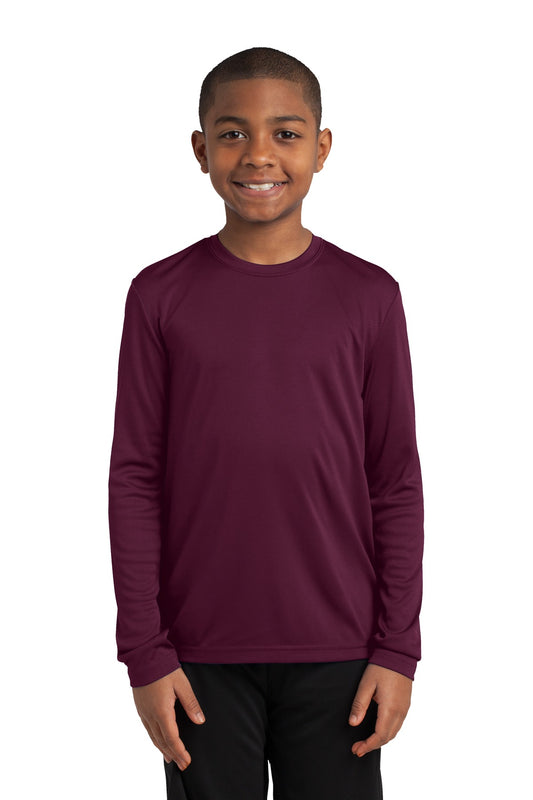 Youth Long Sleeve PosiCharge Competitor Tee - Maroon