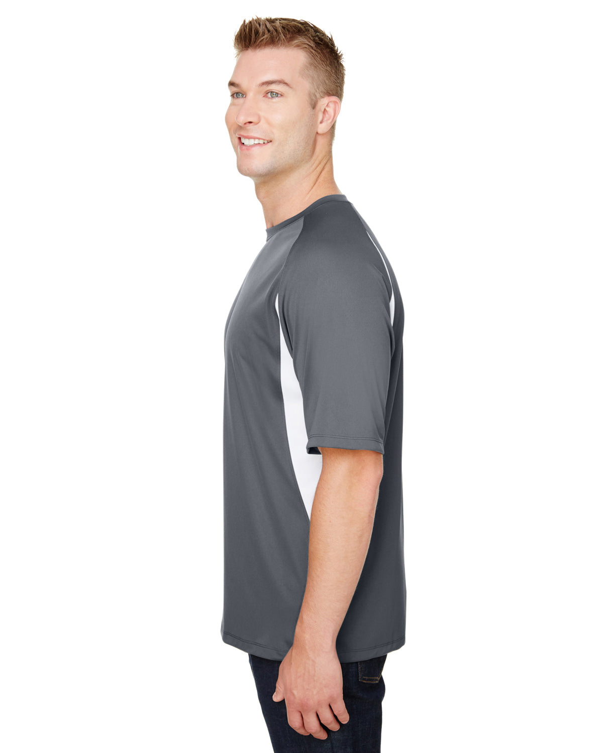 Men's Cooling Performance Color Blocked T-Shirt - Graphite / White