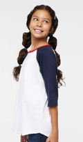Youth Baseball T-Shirt - White / Navy / Red