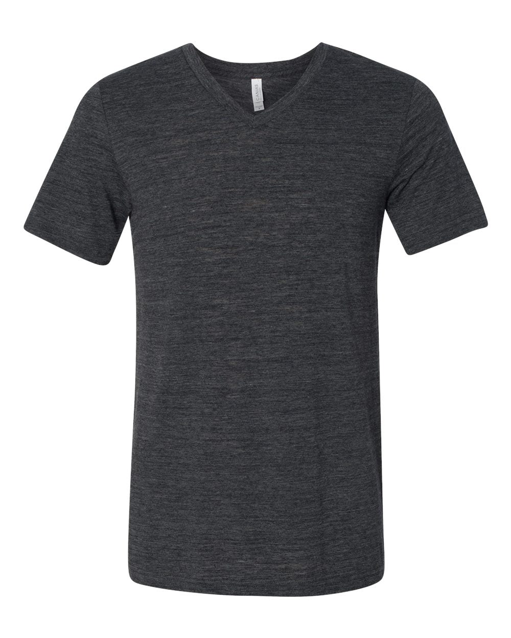 Unisex Jersey Short-Sleeve V-Neck T-Shirt - Charcoal Black Slub