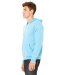 Unisex Poly-Cotton Sponge Fleece Full-Zip Hoodie - Neon Blue