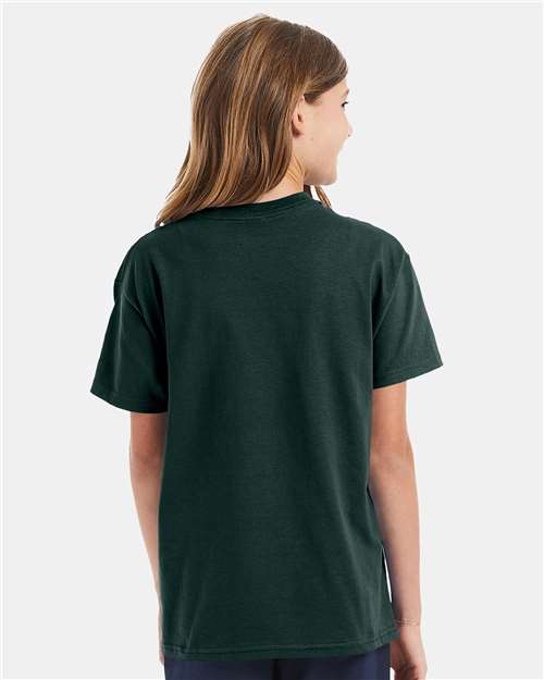 Hanes 5450 Deep Forest — on model back