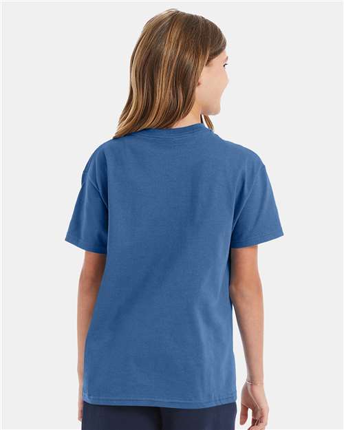 Hanes 5450 Denim Blue — on model back