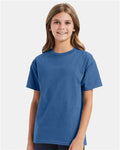 Hanes 5450 Denim Blue — on model front