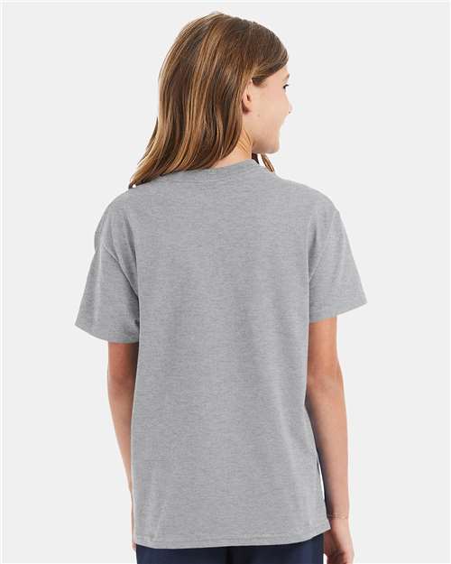 Hanes 5450 Light Steel — on model back