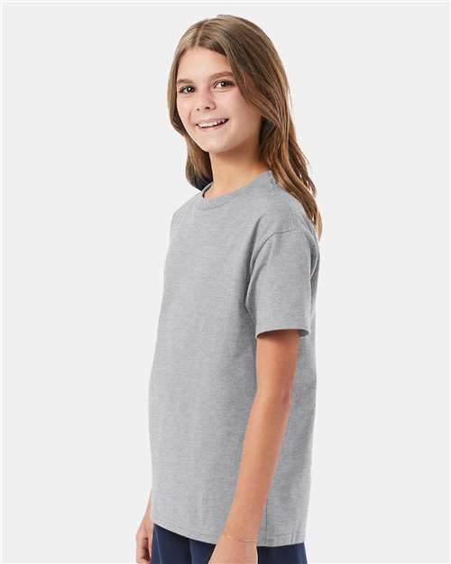 Hanes 5450 Light Steel — on model side