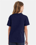 Hanes 5450 Navy — on model back