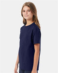 Hanes 5450 Navy — on model side