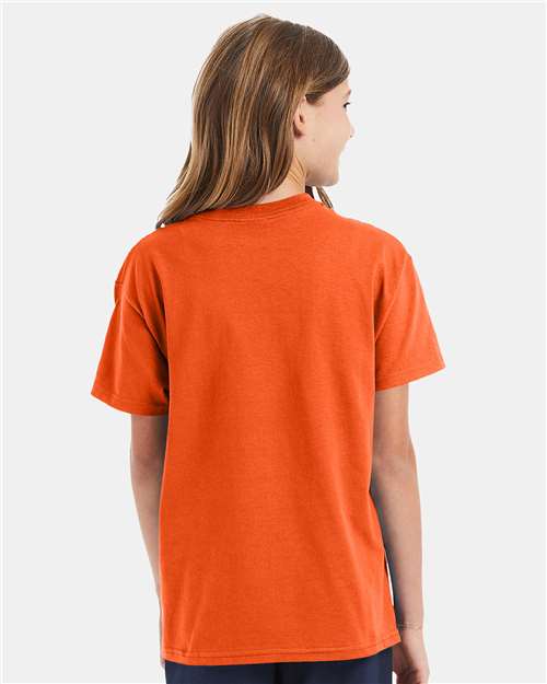 Hanes 5450 Orange — on model back