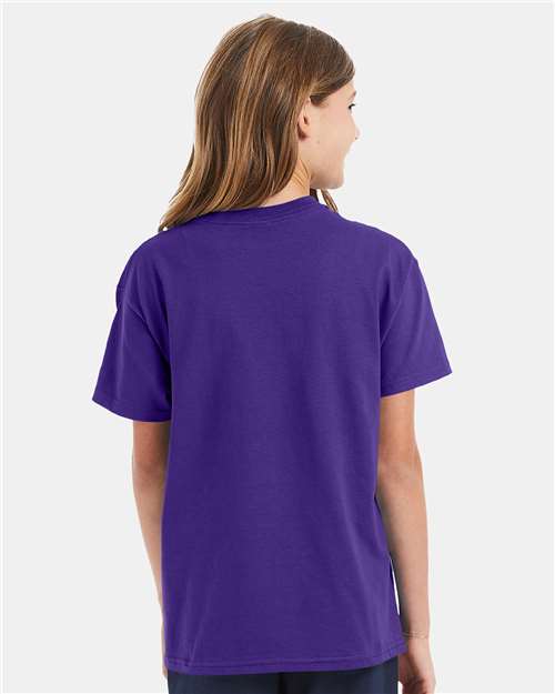 Hanes 5450 Purple — on model back